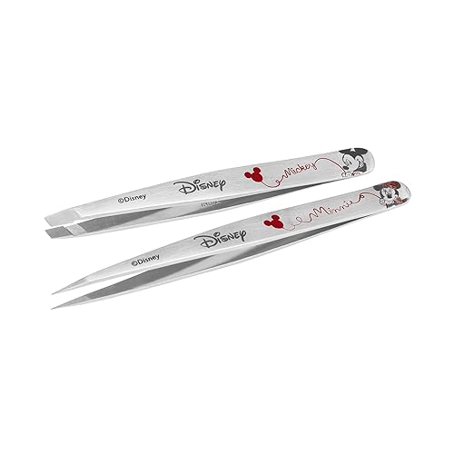 Tweezerman Disney's Mickey Mouse & Minnie Mouse Forever in Love Petite Point and Slant Set - Eyebrow for Women and Men Set