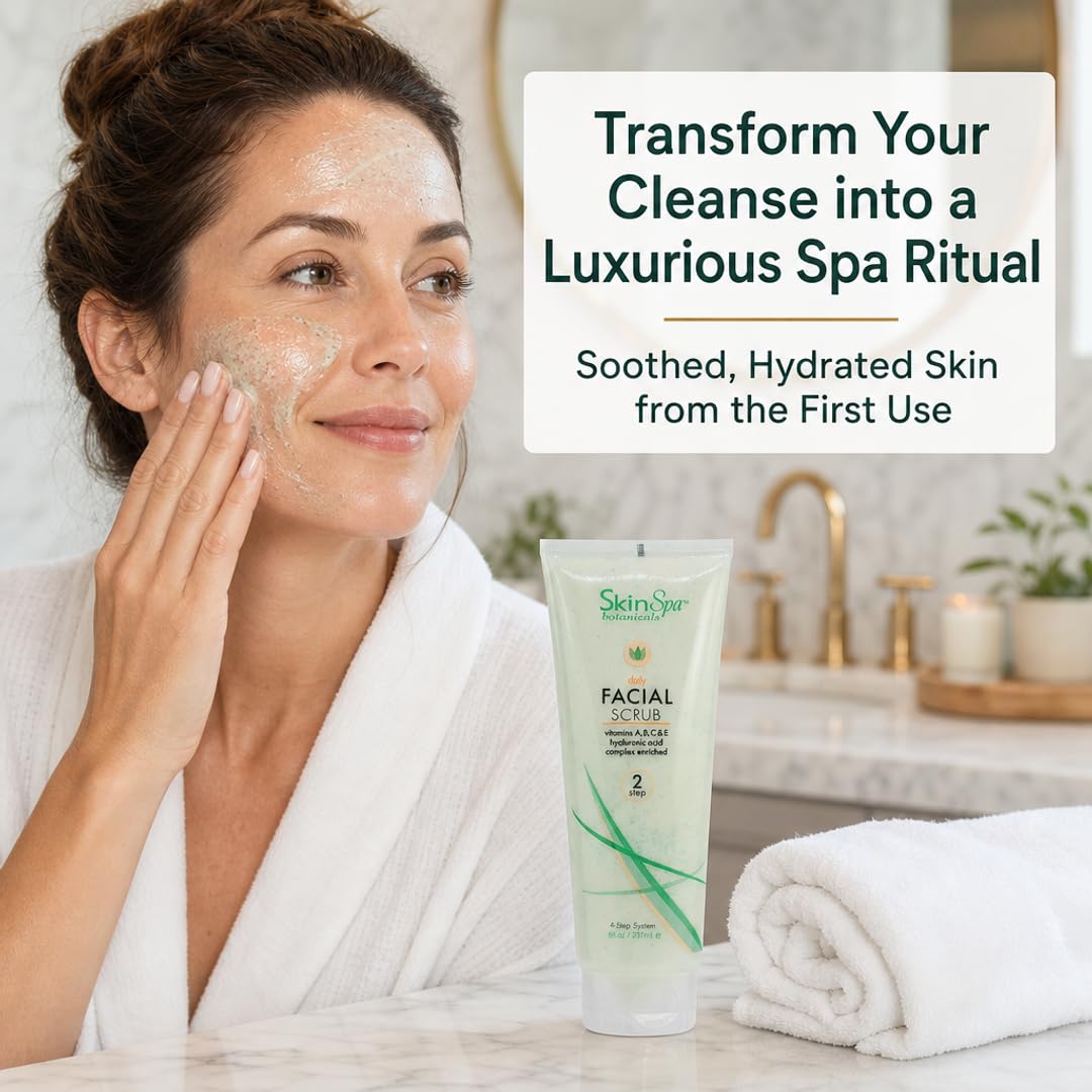 SKIN SPA Exfoliating Face Scrub - Pumice, Hyaluronic Acid, Retinol & Aloe Vera | 3-in-1 Cleanser, Exfoliant & Treatment for All Skin Types |