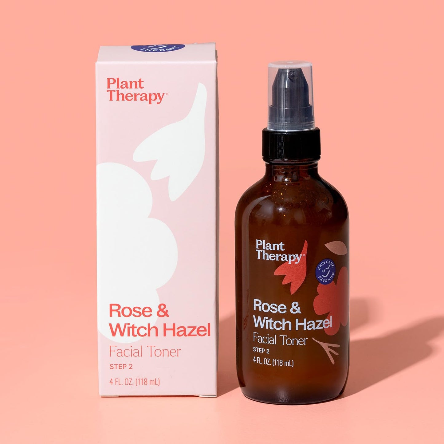 Plant Therapy Rose & Witch Hazel Facial Toner 4 oz Helps Minimize The Look of Pores, Balances Excess Oil & Shine, Hydrating & Soothing
