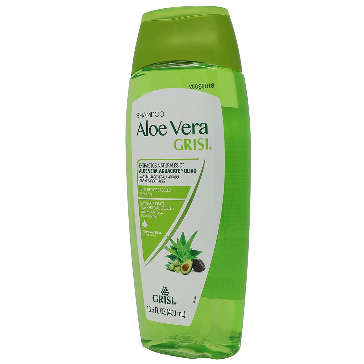 Grisi Aloe Vera Shampoo, Moisturizing Shampoo with Aloe Vera Extract, Paraben-Free, Hair Product for Soft and Shiny Hair, 2-Pack of 13.5 FL Oz each, 2