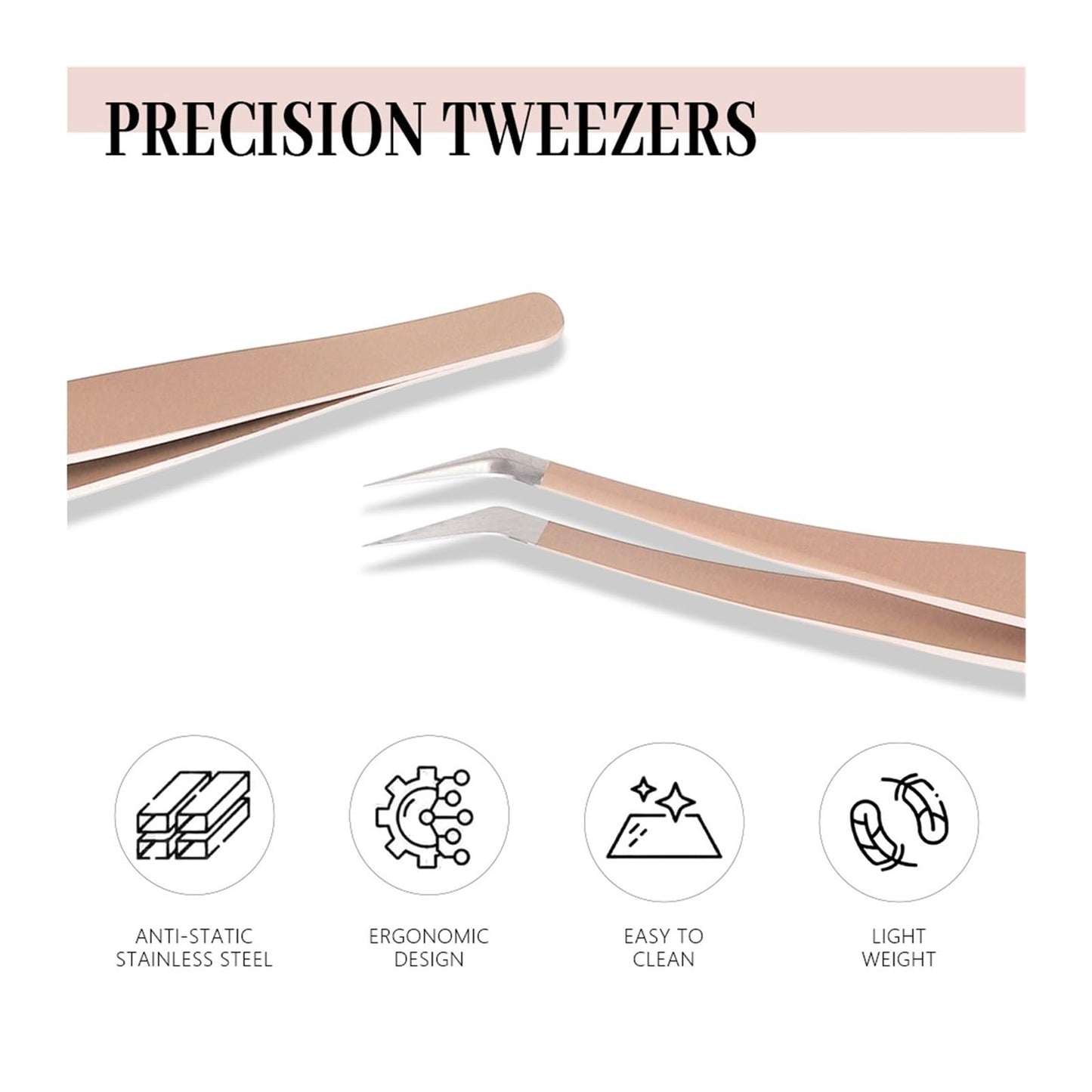 Eyelash Extension Tweezers Stainless Steel 3D Accurate Clip Eyelashes Tweezers Lash Extensions Supplies Set Tool(ZJ-03) Beauty and Personal Care ZXYZXYZZ