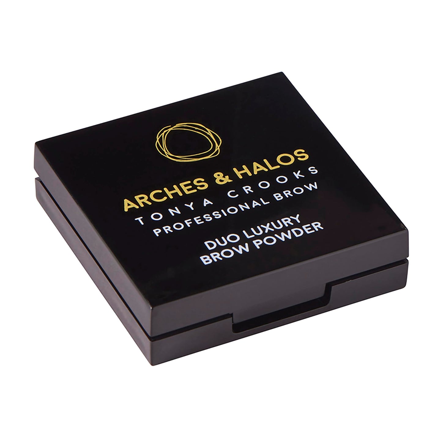 Arches & Halos Duo Luxury Brow Powder - Two-for-One Versatile Compact Powder - Get Full, Defined Brows - Vegan and Cruelty Free Makeup - Charcoal
