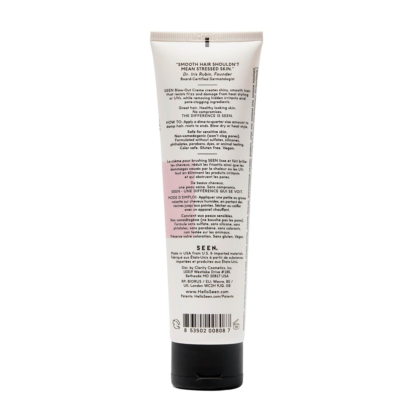 SEEN - Blow-Out Creme, Scented - Non-Comedogenic Blow-Out Hair Cream - Dermatologist-Developed - Reduces Frizz- Heat Protectant- Safe for Sensitive