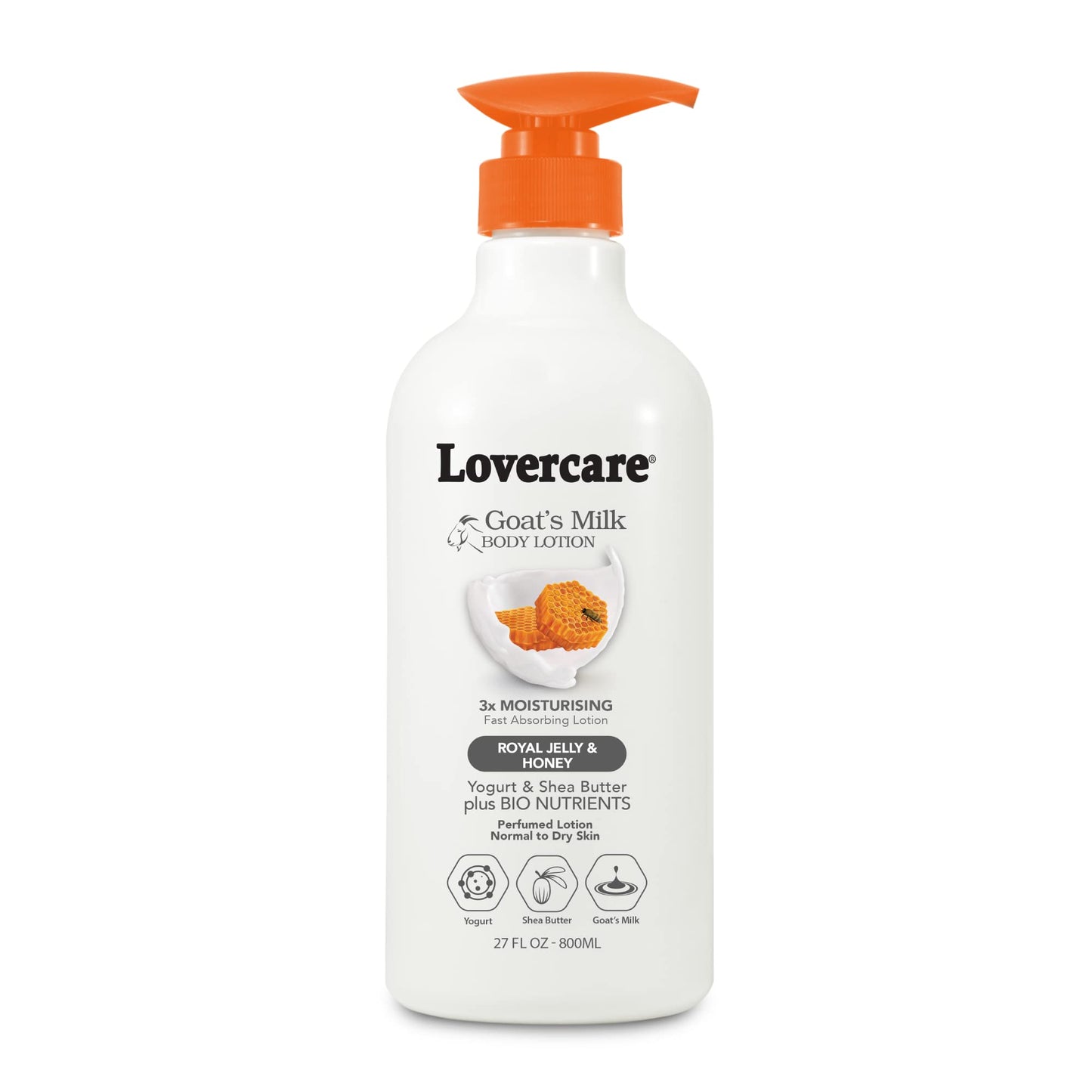 Lovercare Goat Milk Body Lotion for Dry Skin Royal Jelly & Honey 27.05oz (800ml) - Single…