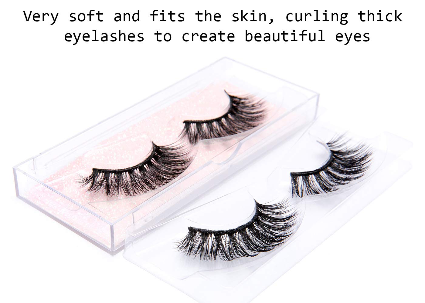 DYSILK Lashes False Eyelashes - Mink Lashes 5 Pairs 6D Faux Eyelash - Wispy Eyelashes Fluffy Strip Lashes Fake Eyelashes Reusable Lash Extension Kit |