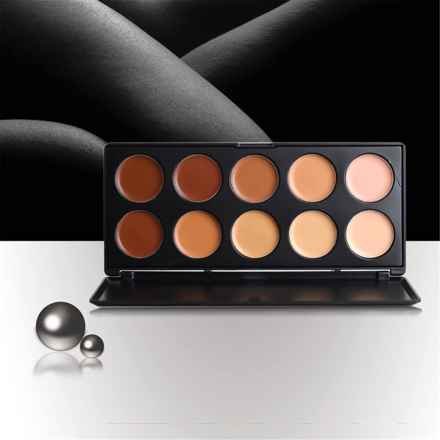10 Colors Hydrating Cream Concealer Palette, Pure Vie Long Lasting Full Coverage Correcting Concealer Palette Foundation Camouflage Makeup Contour Kit