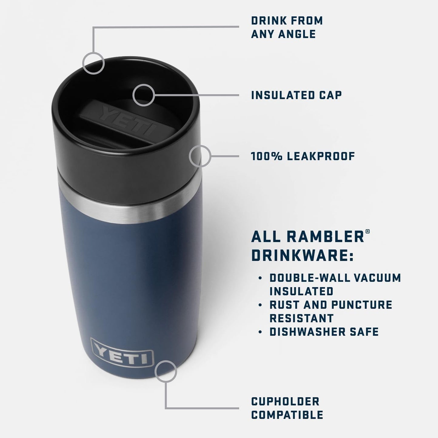 YETI Rambler 12 oz Travel Bottle, Stainless Steel, Vacuum Insulated with Leakproof Commuter Cap, Blue Camo