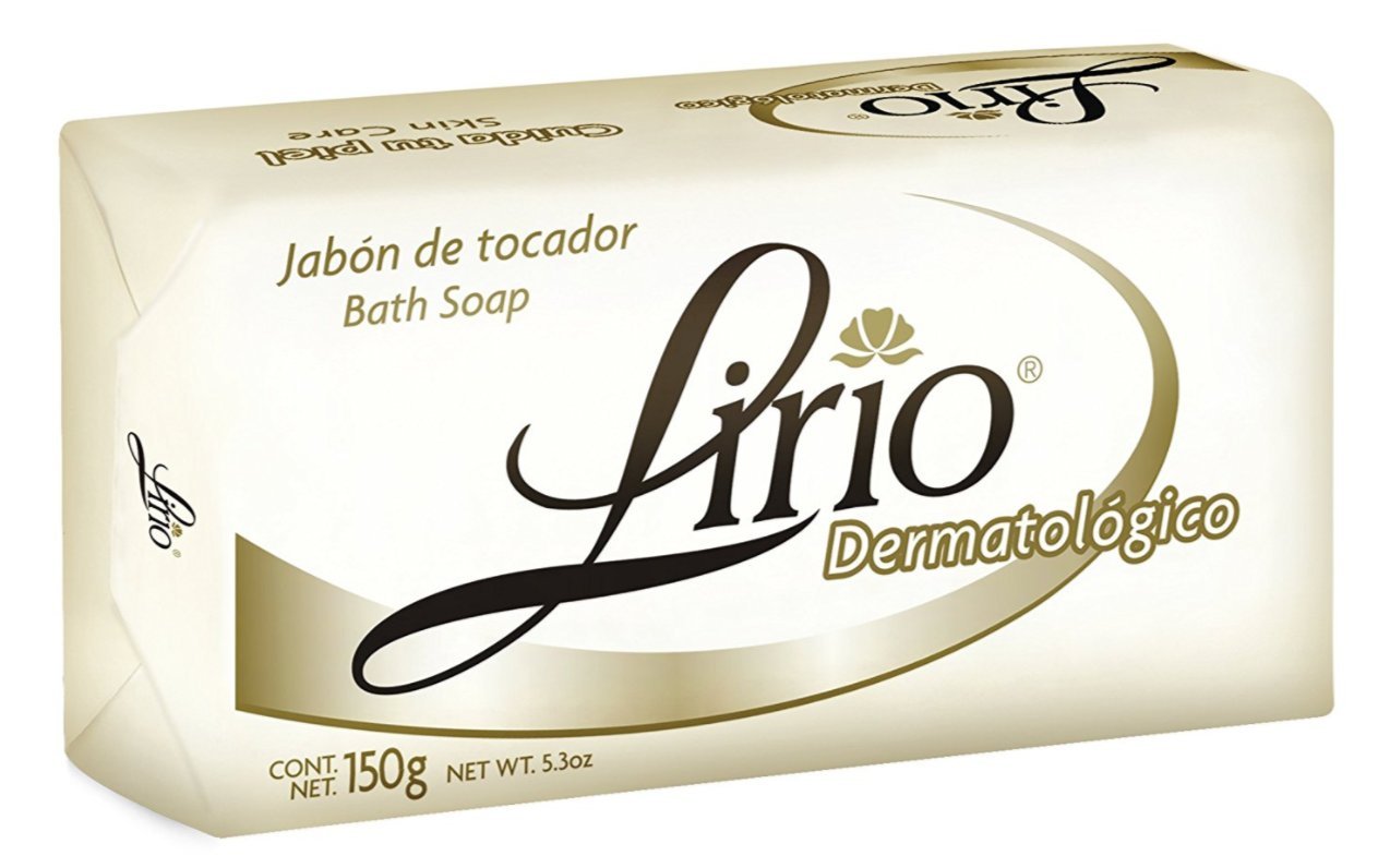 2 Lirio Neutro and 2 Lirio Dermatologico (4 Pack Total) 180 g / 6.35 oz Soap Bars Dermatological Bathing Natural Original Mexican Smooth Soothing