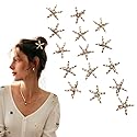 Starfish Hair Clip Star Hair Pins Mermaid Hair Accessories for Hair Barrettes Wedding Bridal Girls Women (Style1-15Pcs)