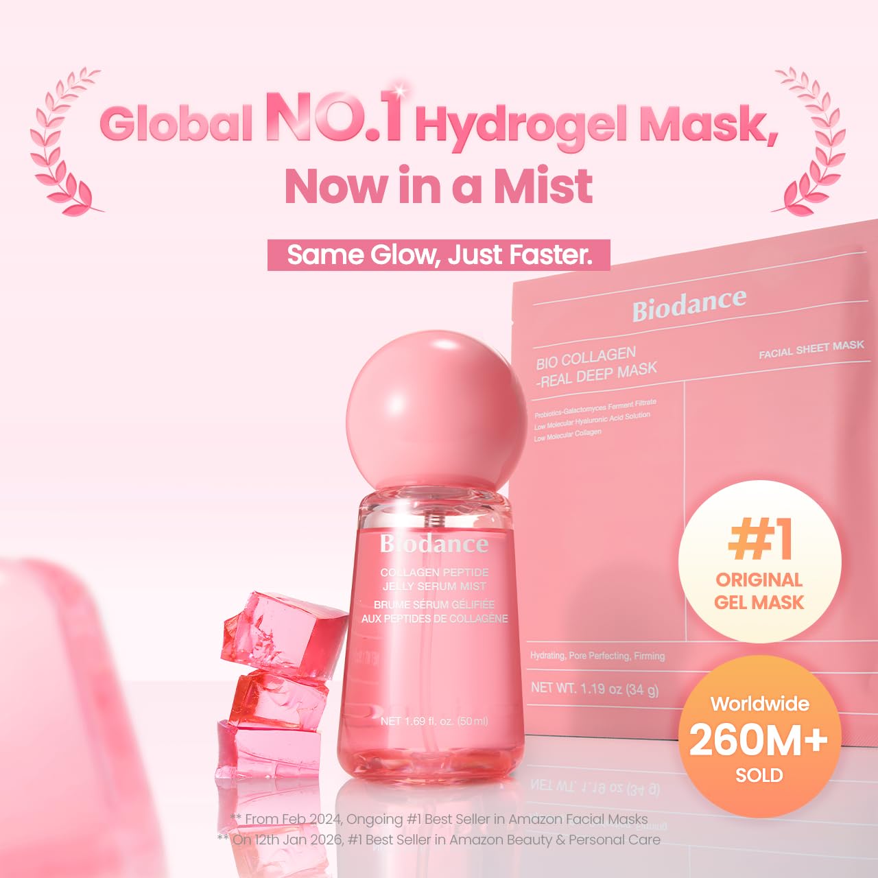 BIODANCE Collagen Peptides Jelly Serum Mist, Hydrating Face Mist, Plumping, Anti-Aging Face Spray, Sprayable Hydrogel, Travel Essentials & Self Care Beauty and Personal Care BIODANCE