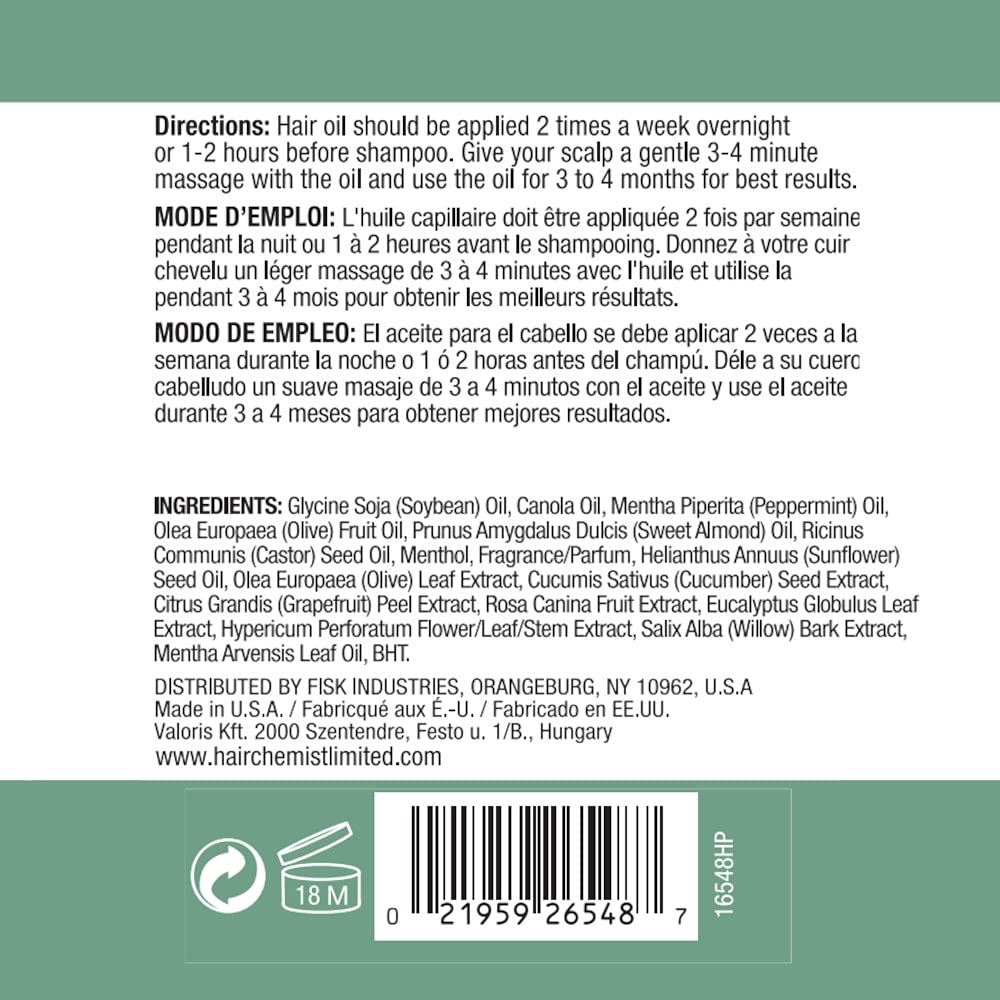 Hair Chemist Soothing Scalp Care Peppermint Hair Oil 7.1 oz.