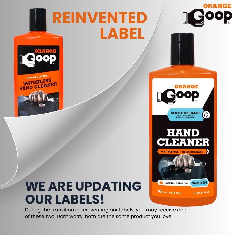 GOOP Orange Liquid Multi-Purpose Waterless Hand Cleaner - 16 oz Flip-Top Bottle