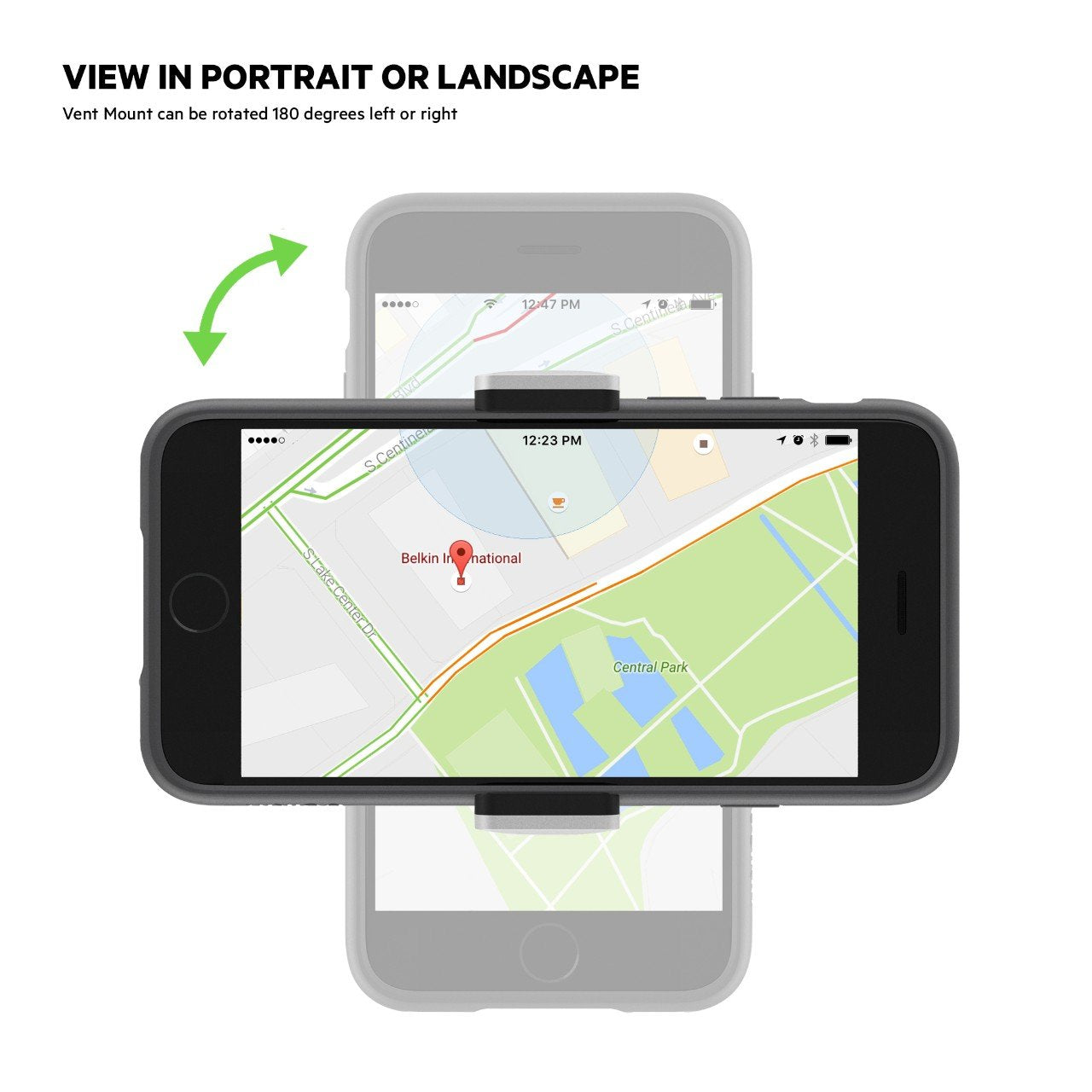 Belkin Car Vent Mount, Black and Silver, Phone Stand for iPhones, Samsungs, LGs & Most Smartphones, Adjustable to Fit 5.5-Inch Screens