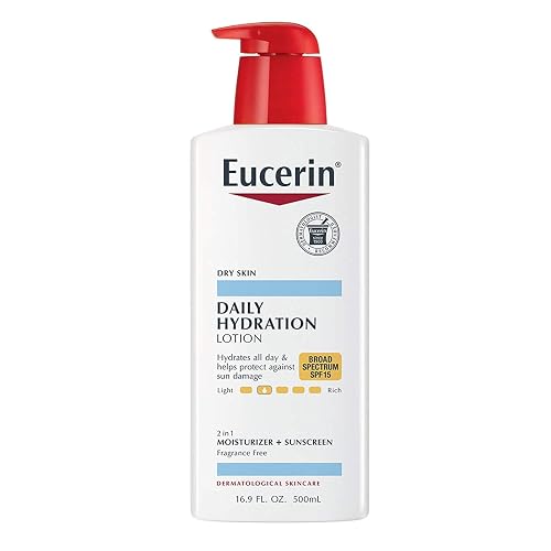 Eucerin Daily Hydration Moisturizer & Sunscreen Lotion, Fragrance Free SPF 15, 16.9 oz (Pack of 6)