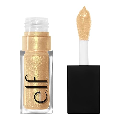 e.l.f. Glow Reviver Lip Oil, Nourishing and Hydrating with High-Shine Glimmer Finish & Sheer Wash Of Color, Minty Scent, Non-Sticky, Vegan