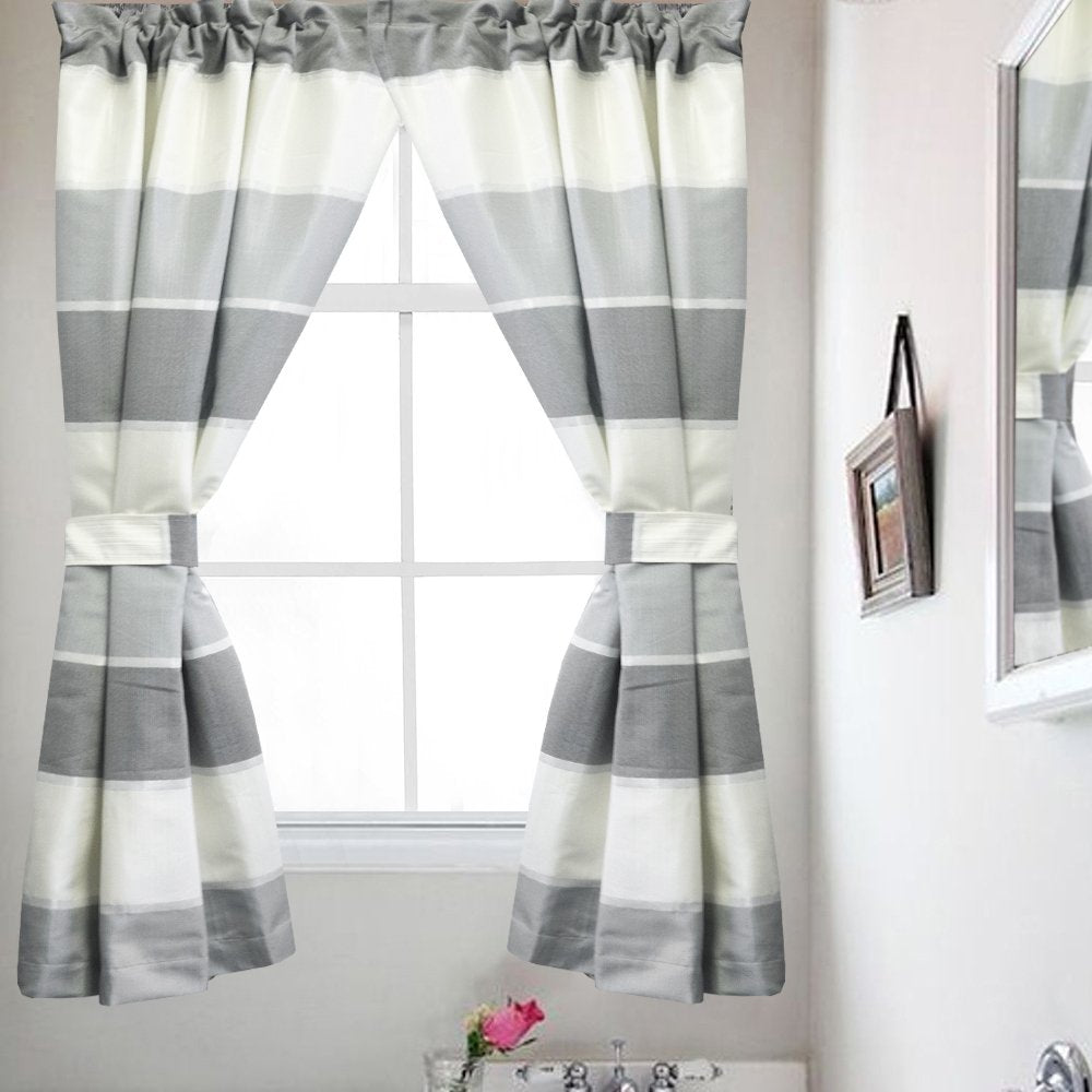 Popular Bath 865813 Modern LINE, Window Curtain, Grey