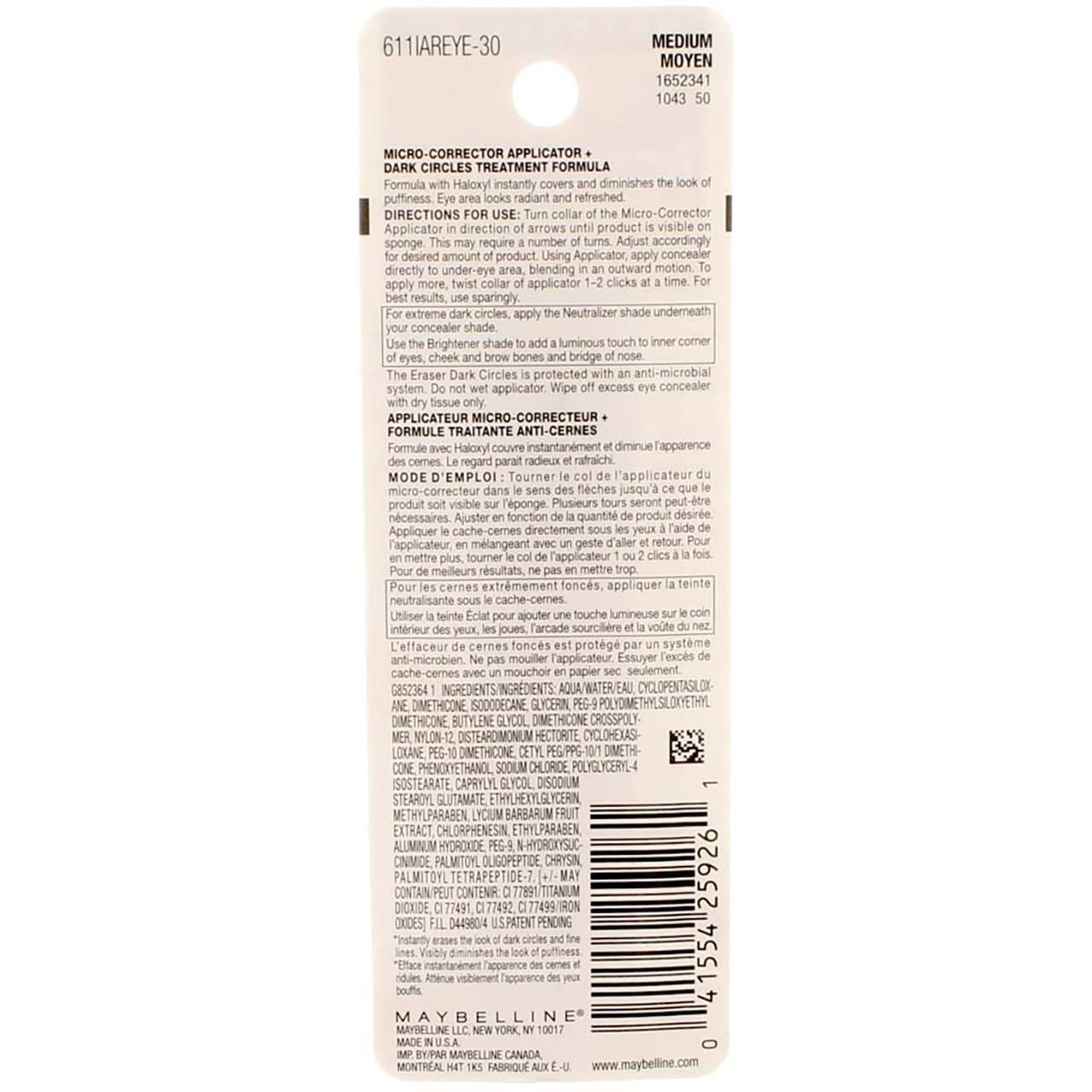 Maybelline Instant Age Rewind Eraser Dark Circles Treatment Concealer, Medium, 0.2 fl. oz.