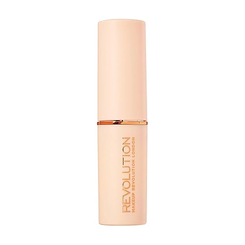 Makeup Revolution Fast Base Stick Foundation, Contour & Highlight, Flawless Skin & Matte Finish, F3 for Fair Skin Tones with Pink Undertone, Vegan
