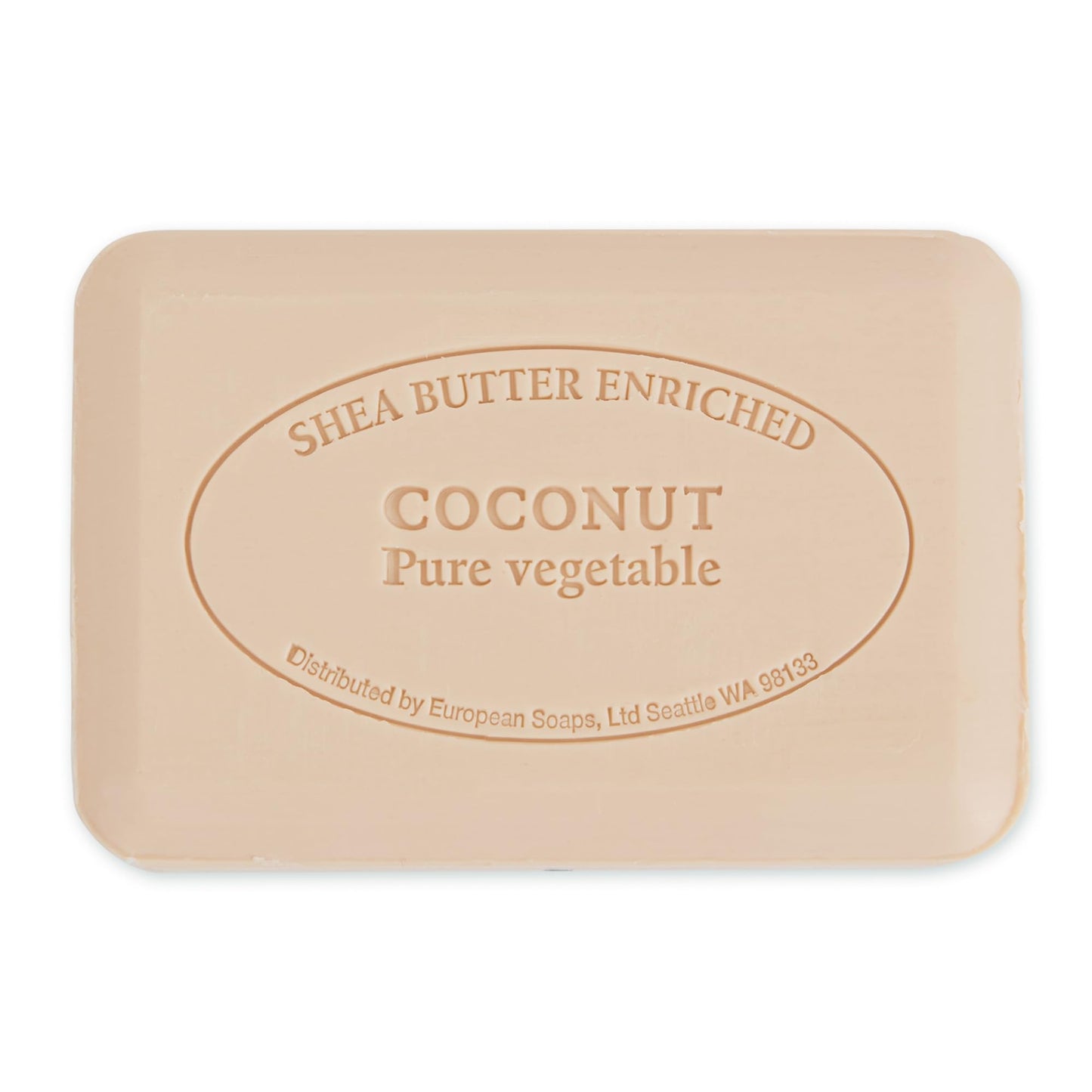 Pre de Provence Artisanal Soap Bar, Enriched with Organic Shea Butter, Natural French Skincare, Quad Milled for Rich Smooth Lather, 8.8 Ounce, Coconut