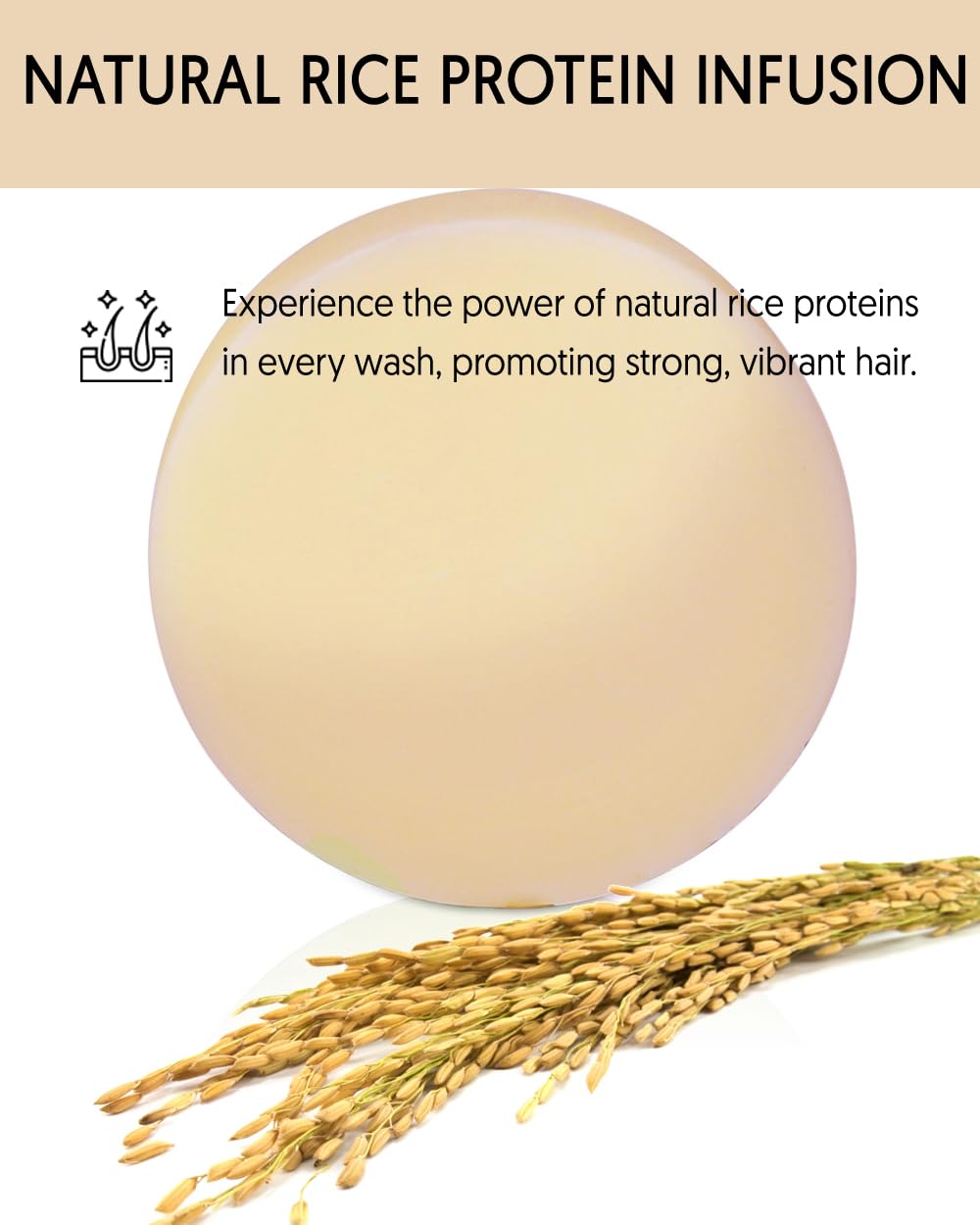 Rice Water Shampoo Bar for Hair Strengthening and Repair - Sulfate-Free, Vegan Formula with Nourishing Oils - Solid Shampoo for Healthy Locks