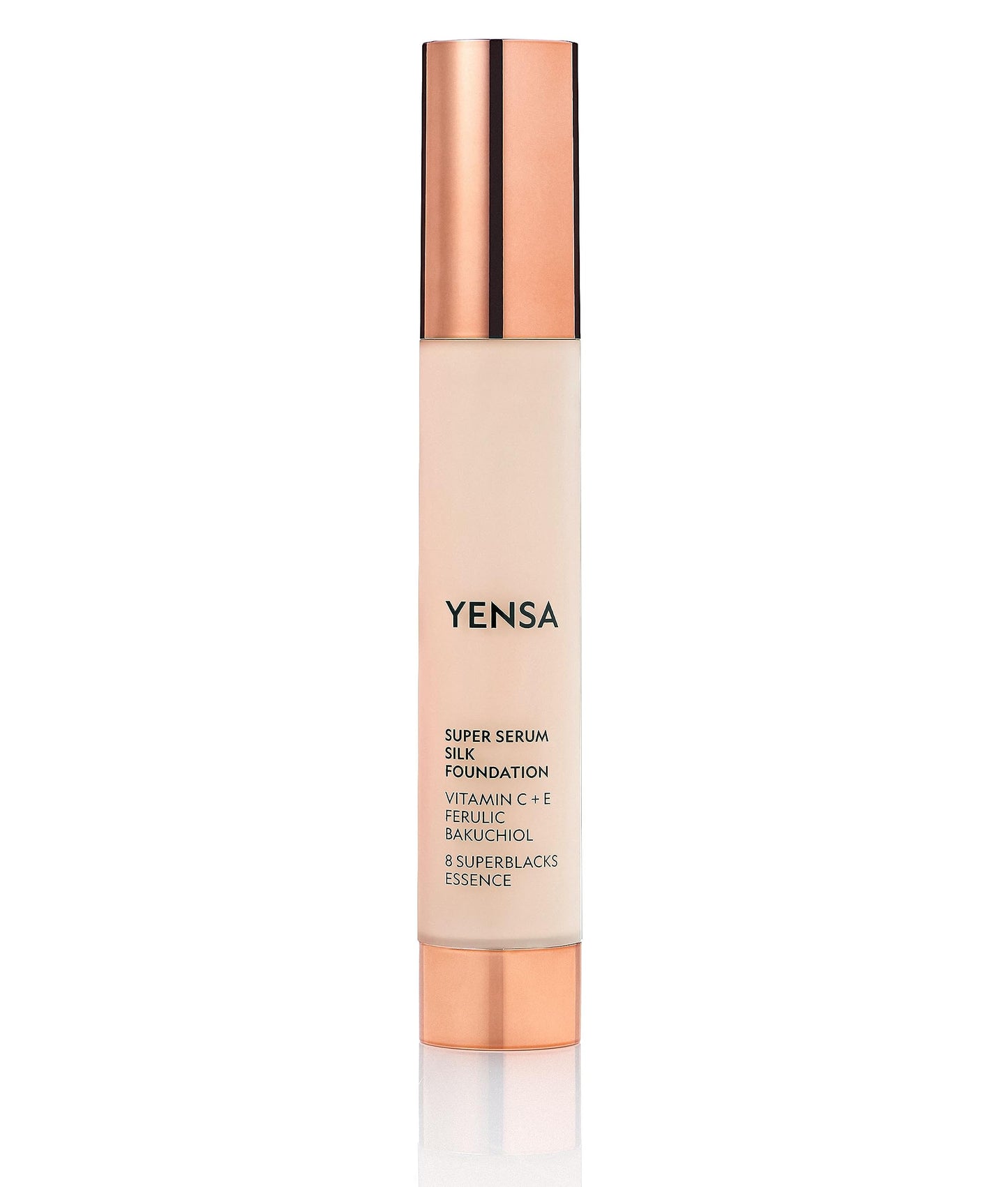 YENSA Serum Foundation Makeup - Super Silk Full Coverage Foundation Enriched with Peptides, Vitamin C & Ferulic Acid to Help Reduce Fine Lines