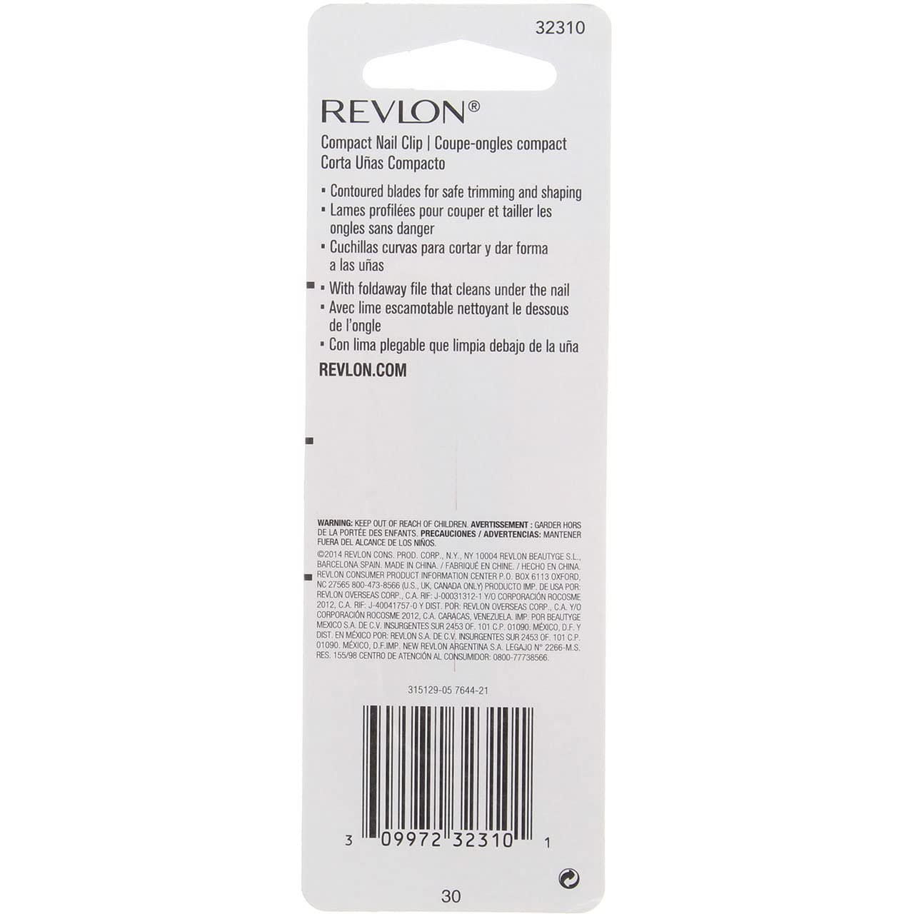 Revlon Toenail Clipper, 1 ea (Pack of 4)