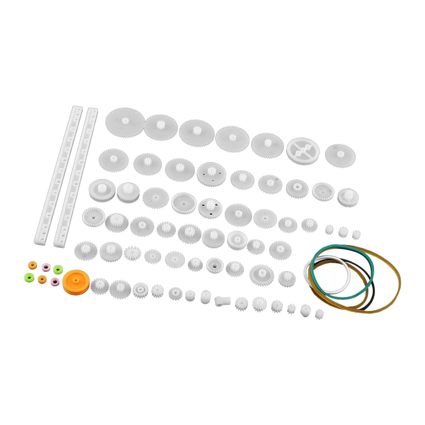 Hilitand 75-in-1 Plastic Gears & Pulley Belt Worm Kits – DIY Gear Set for Robot, Motor, Car & Toy Parts