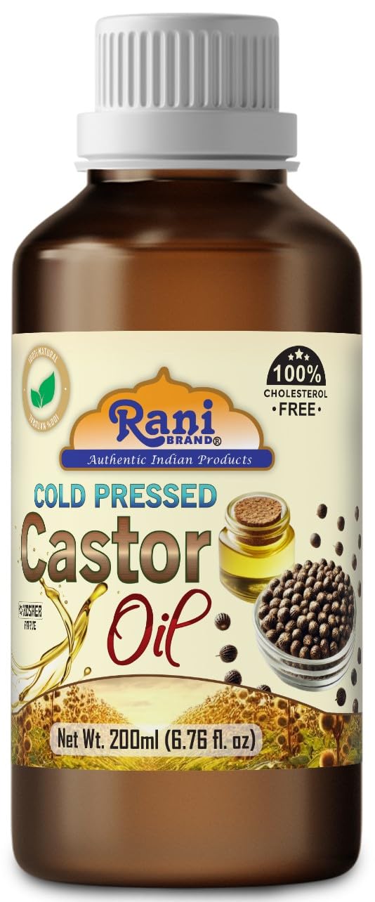 Rani Castor Oil 6.76 Ounce (200ml) Cold Pressed | 100% Natural | NON-GMO | Kosher | Vegan | Gluten Free | Indian Origin