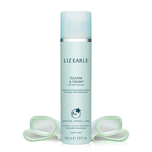 Liz Earle Cleanse & Polish Hot Cloth Face Wash - Gentle Facial Cleanser & Exfoliating Cotton Cloth - Boosts Hydration and Reveals Instant Radiance