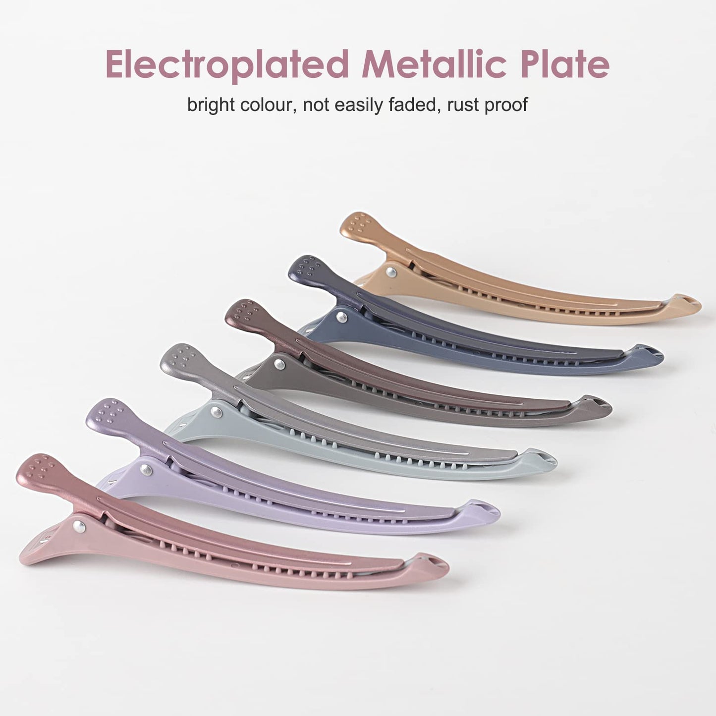 AIMIKE 12pcs Professional Hair Clips for Styling Sectioning, Anti-Slip No-Trace Duck Billed Hair Clips with Silicone Band, Salon and Home Hair Cutting Beauty and Personal Care AIMIKE
