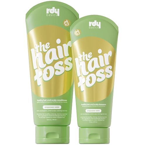 The Hair Toss Men & Women Shampoo And Conditioner Set 13.5floz/7floz - Mint - Formulated 4.5pH Moisturizing Paraben and Sulfate Free Shampoo
