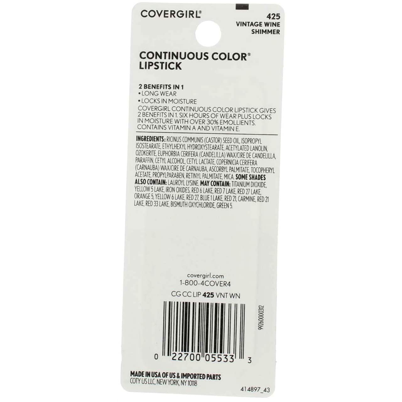 Cover Girl 05533 425vtgwn Cclp Shm Vtg Wn, Pack of 5