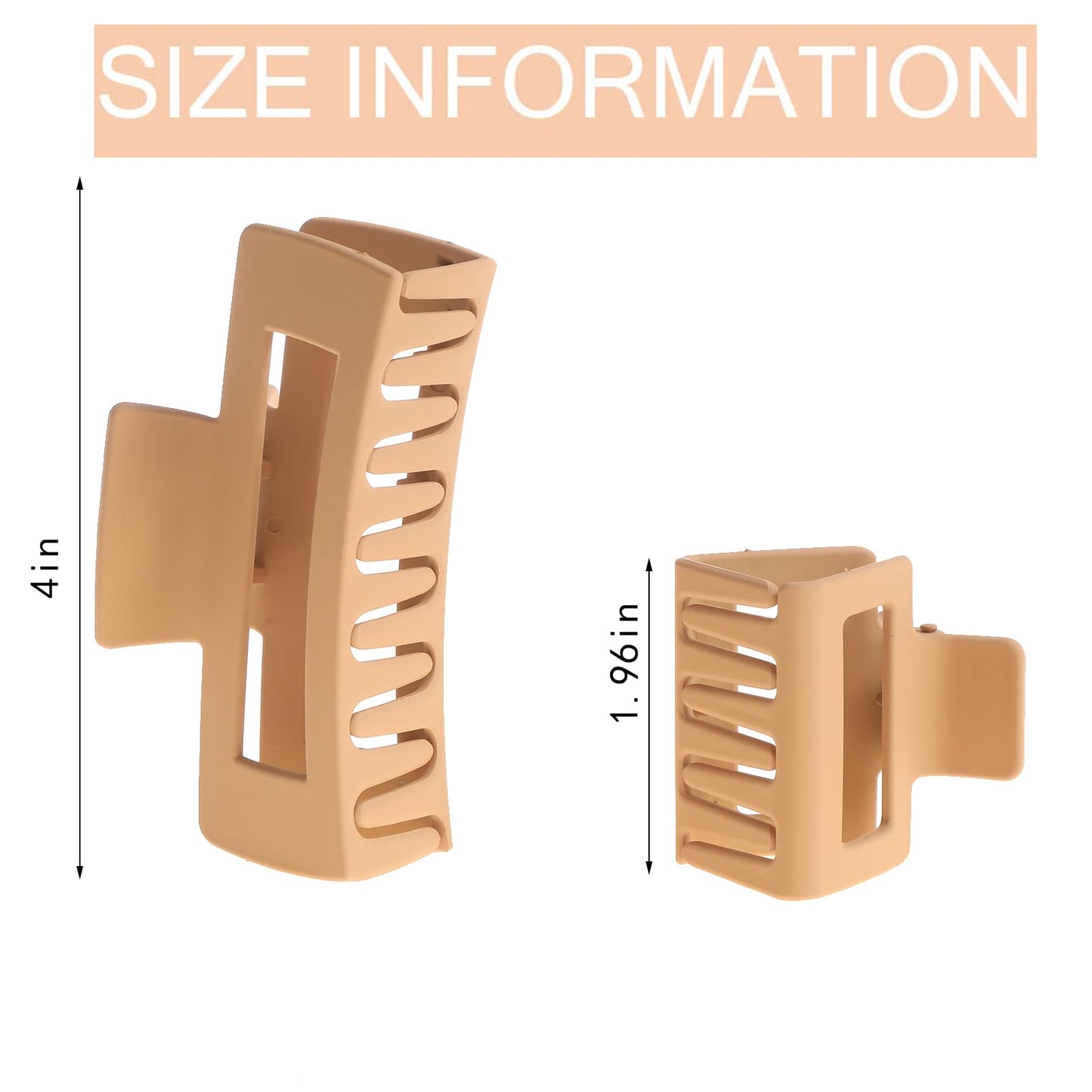 Alemaky 12 Pack Square Claw Clips, Big and Small Neutral Rectangle Hair Claw Clips, Non-slip Matte Large Hair Clips for Women,Strong Hold jaw clip Beauty and Personal Care Alemaky
