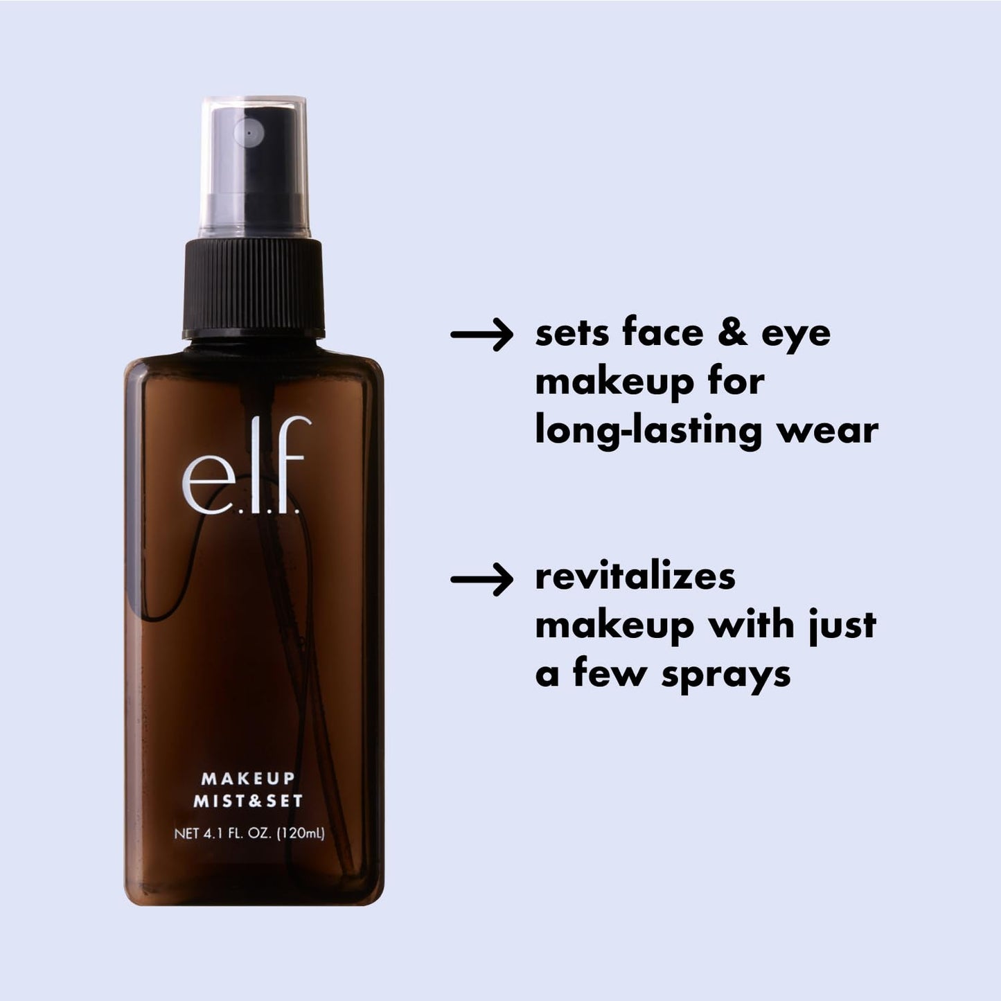 e.l.f. Makeup Mist & Set - Large Lightweight, Long Lasting, All-Day Wear Revitalizes, Refreshes, Hydrates, Soothes Infused with Aloe, Green Tea