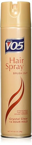 Alberto VO5 Crystal Clear Brush Out Hair Spray - Volumizing Hair Spray for Styling - Frizz and Humidity Control - Clear Spray Formula - 8.5 oz