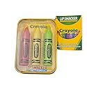 Lip Smacker Crayola Crayon 3-Piece Lip Balm Tin - Moisturizing, Soothing Razzmatzz, Banana Mania, Granny Smith Apple