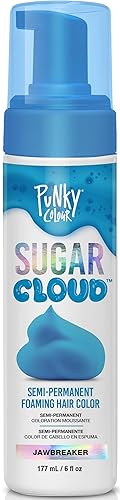 Punky Colour Sugar Cloud Jawbreaker - Semi-Permanent Foaming Hair Color, Vibrant Blue Foam Hair Dye for Bleached or Lightened Tones, 6 fl oz