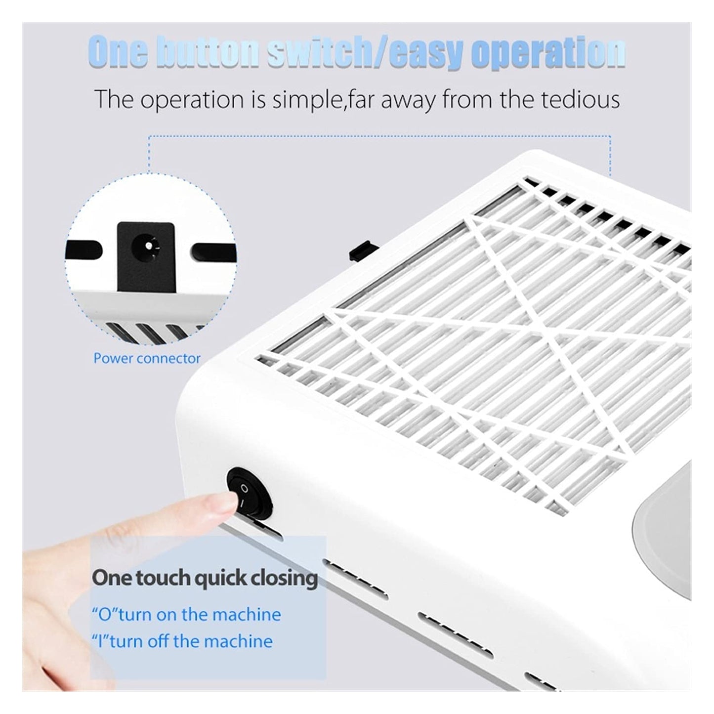 GAORUIFENG Nail Dust Collector 80W Nail Dust Collector Machine for Acrylic Nails in Desk Manicure Vacuum Collector Strong Suction Nails Vacuum Cleaner Beauty & Personal Care GAORUIFENG