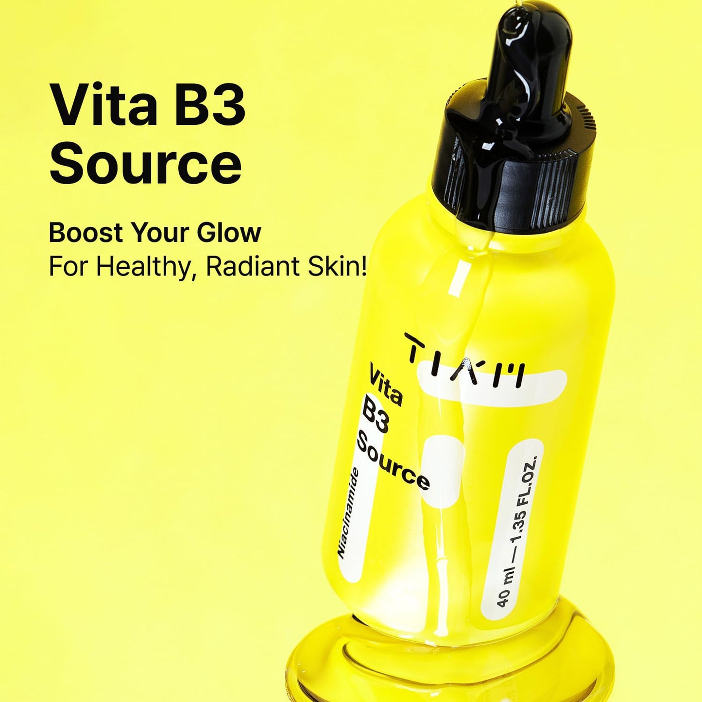 TIA'M Vita B3 Source, 1.35 fl oz, 10% Niacinamide Glow Serum with 2% Arbutin for Radiant & Balanced Skin, Vegan Korean Skin Care