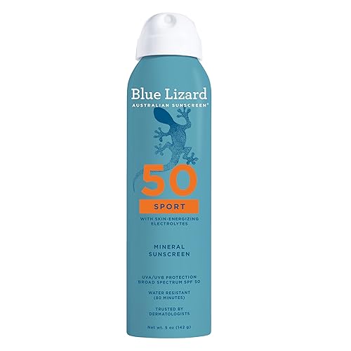 BLUE LIZARD Sport Mineral Sunscreen Spray SPF 50+, Dermatologist-Recommended Brand, Broad-Spectrum UVA/UVB Protection, Water-Resistant, Zinc Oxide