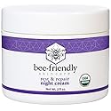 BeeFriendly Organic Night Cream, USDA Certified Organic, Deep Hydrating & Moisturizing Night Time Eye, Face, Neck & Decollete Cream for Women and Men