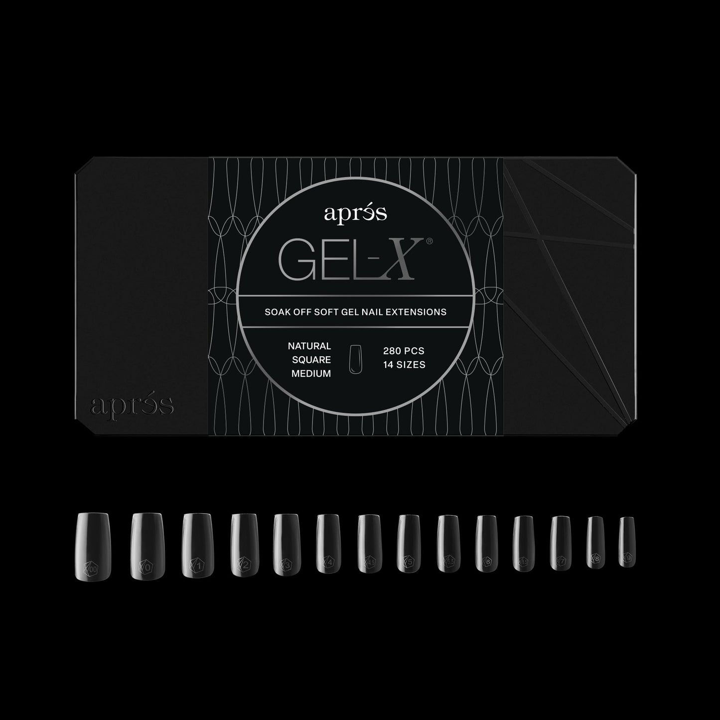Aprés Gel-X® Square Box of Nail Tips | 280 Gel-X Tips, Soft Tips, 14 Sizes 00-9 | Half-sizes Included (Natural Square Medium, 280 Count) Beauty & Personal Care APRÉS
