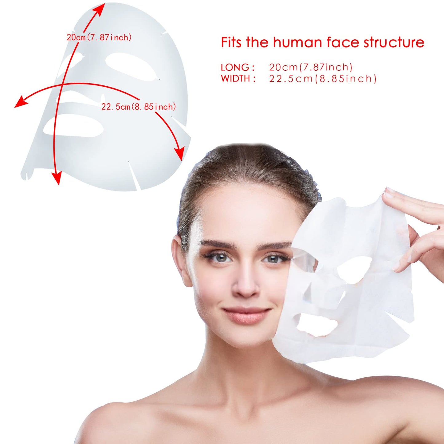 Cayanmydery cotton Facial Mask Paper, Spa Skin Care Face Mask Paper Pre-cut Facial Paper Sheet Facial Mask (100 Pcs)