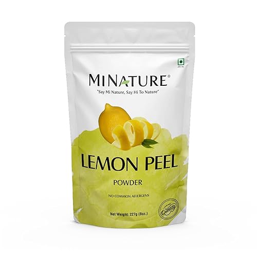 Lemon Peel (Citrus Limon) Powder by mi nature| 100% Pure and Natural | 227g,(8oz), (1/2 lb) | Vegan | Non-GMO | For Skin care | Used for Soap making |