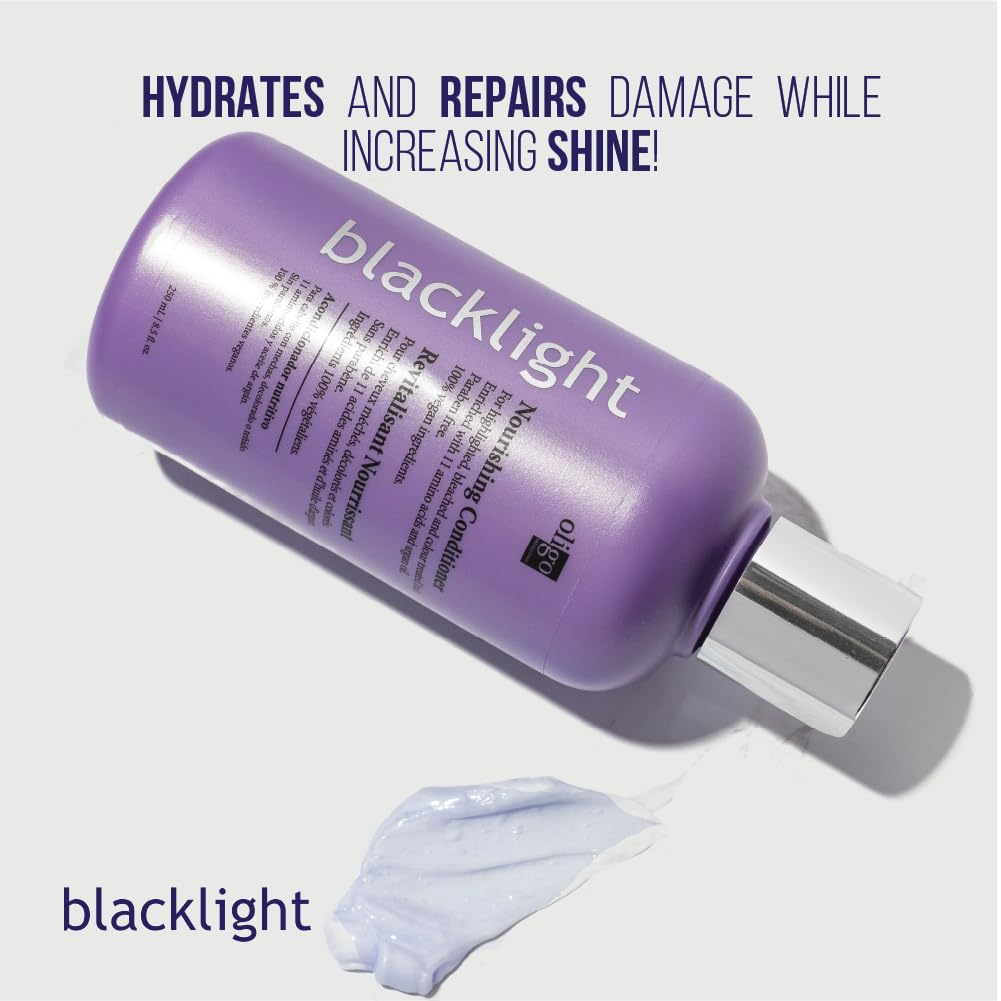 Oligo Professionnel - Blacklight Nourishing Shampoo & Conditionner for blondes - Sulfate-Free - Vegan - For color treated hair- Hydrating formula
