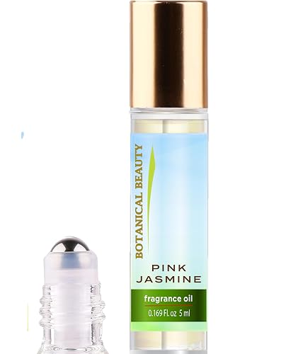 Botanical Beauty PINK JASMINE FRAGRANCE OIL ROLL-ON 0.169 Fl Oz 5 ml Rollerball Perfume, Long Lasting an luxury scent of Jasmine, Magnolia, Tiare