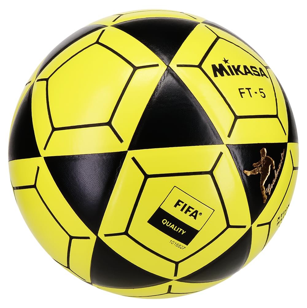 Mikasa FT5A-BKY-BK Goal Master Soccer Ball, Black/Yellow, Size 5(FIFA Quality/Foot Volleyball)
