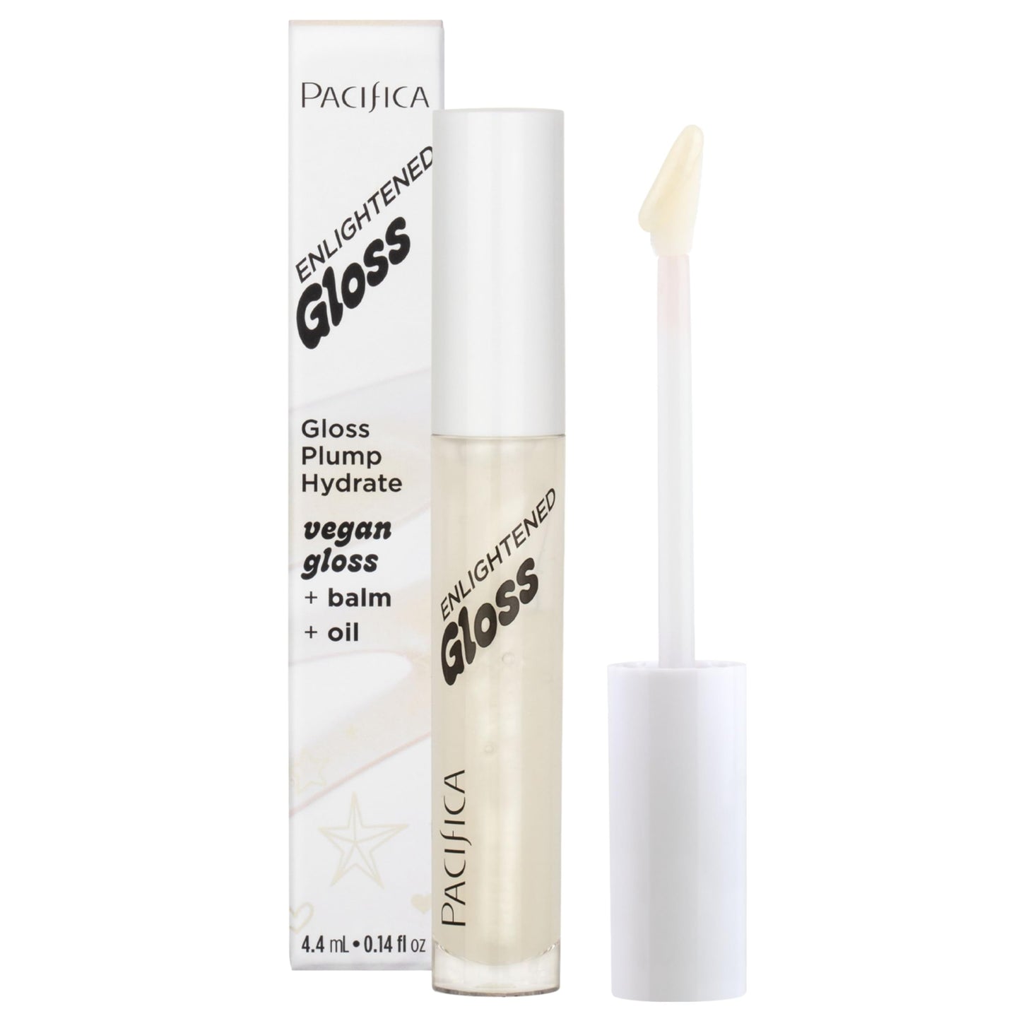 Pacifica Plumping Lip Gloss - Sugar Cake Flavored Shimmering Gold Hydrating Lip Oil Balm, No Tingle Lip Plumper with Shea Butter, Non-Sticky High