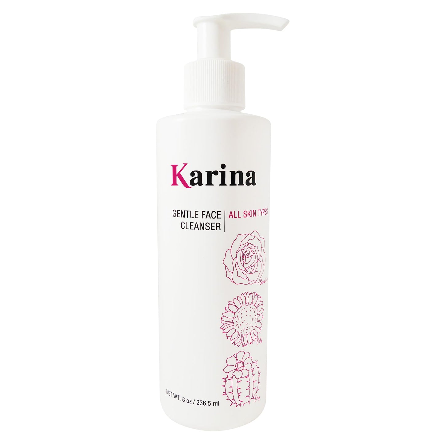 Karina Skincare - Gentle Face Cleanser - Daily Cleanser - For Clean, Fresh, Soft Skin - Removes Makeup - Aloe Vera, Rosemary, & Gingko biloba Extracts