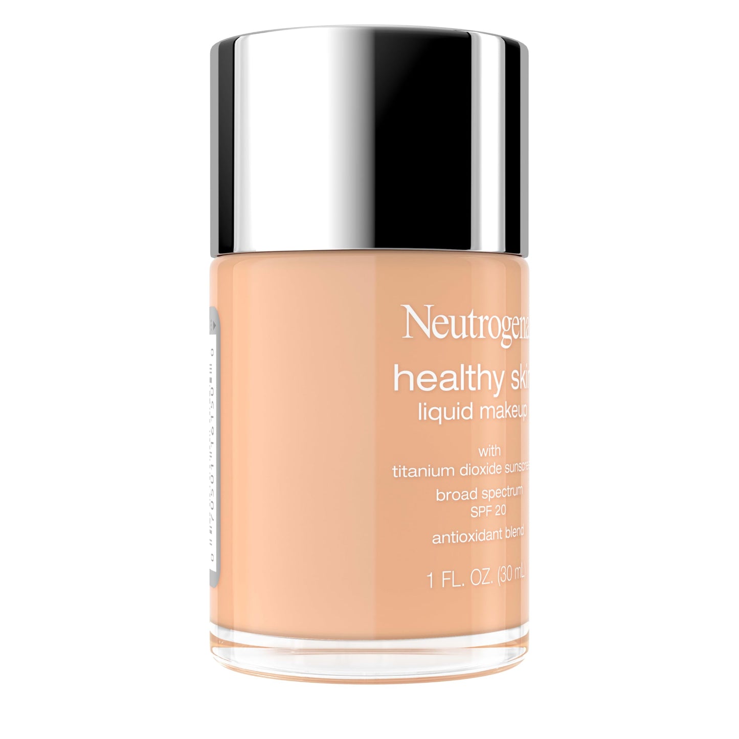 Neutrogena Healthy Skin Liquid Foundation Makeup Broad Spectrum SPF 20 Sunscreen, Medium Coverage, Vit B5, Antioxidants, All Day Wear, Shell Beige